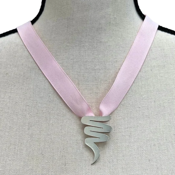 VINTAGE MEXICO STERLING SILVER ZIG ZAG SQUIGGLE BROOCH/PENDANT